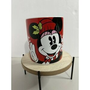 Disney Minnie Mouse Coffee Mug Oversized Cup Christmas Red Galerie RARE